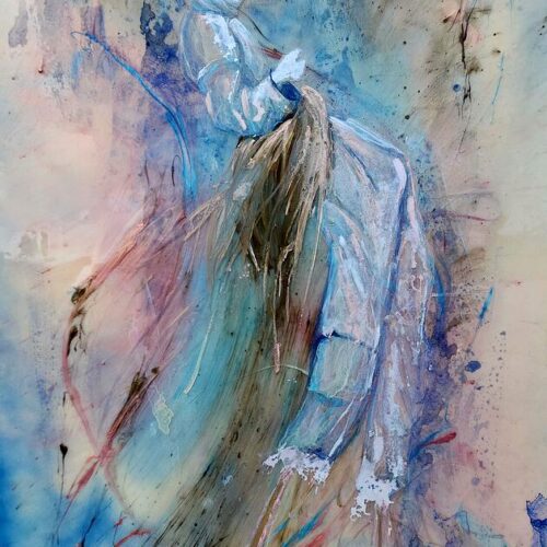 Ethereal Woman in Flowing Garments